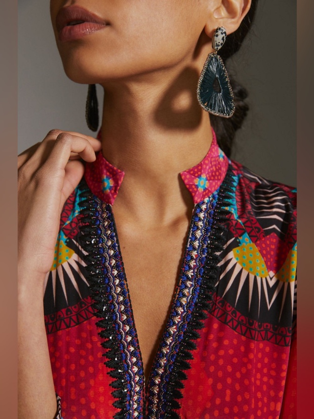 Anthropologie Bhanuni by Jyoti Maxi Dress 12 Feminine Bohemian Resort Chic NWT - Picture 4 of 16